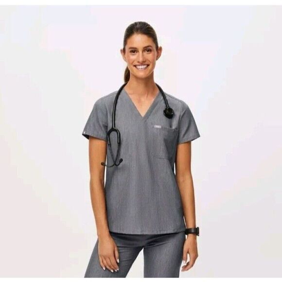 Figs Catrina Scrub Top One Pocket Graphite Size XL Gray - Picture 1 of 8
